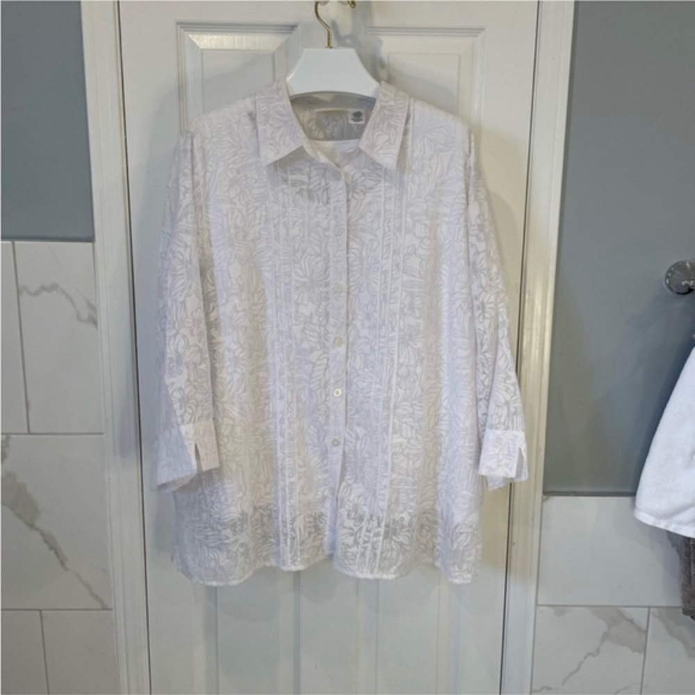 Vintage Button Down Top With Attached Cami